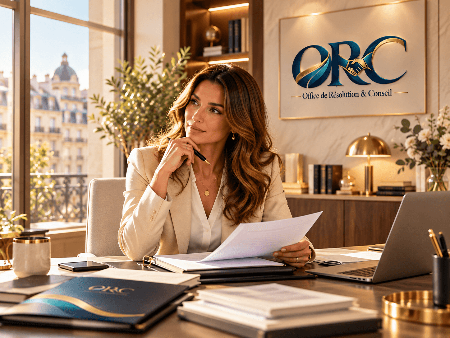 Conseillère ORC consultant un dossier